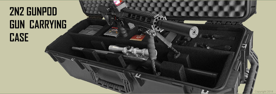 universal gun case holds two rifles or shotguns and two handguns