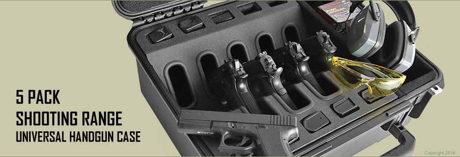 Universal Shooting Range Handgun Case 5 Pack